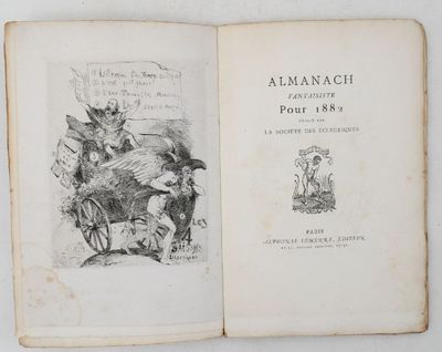 un livre ouvert sur lequel figure le dessin d'un homme à cheval