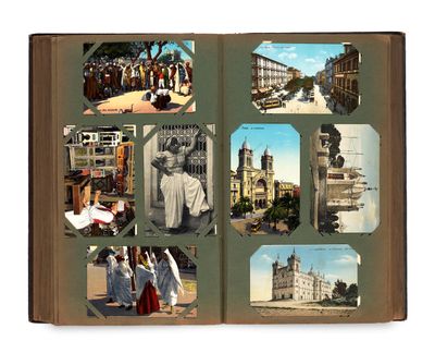 un livre avec des photos de personnes et de bâtiments
