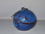 a small blue box with an elephant design on it
