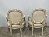 pair of louis xvi style armchairs in the manner of louis xvi
