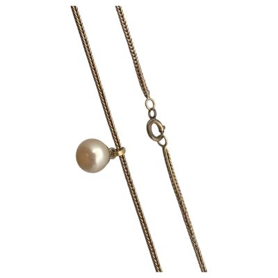 CHAINE en or jaune avec pendentif perle poids 9.8 g long chaine 52 cm  - Photo 1