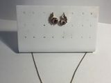 ensemble collier et boucles d'oreilles en argent sterling plaqué or