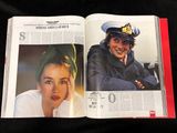a magazine spread with a picture of a woman in a sailor ' s hat