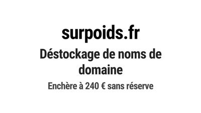 Nom de domaine surpoids.fr. Catégorie: Santé et médical.