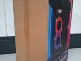 a cardboard box with a pink object inside of it