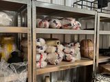 many shelves with various types of food on them