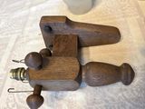 a wooden plane that is sitting on a table