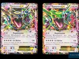 Deux cartes Pokémon sont représentées côte à côte sur un fond noir.