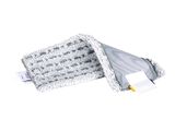 a white and black blanket on a white background