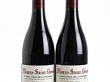 deux bouteilles de vin rouge posées l'une à côté de l'autre sur une surface blanche