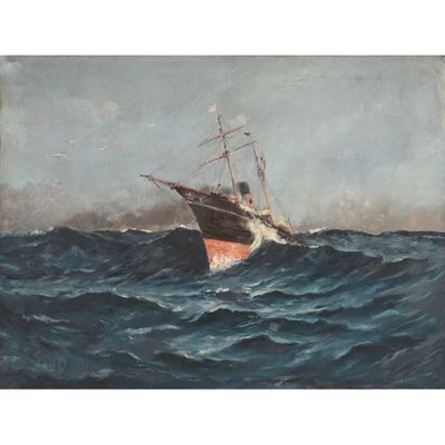 SAVIGNY. « Bateau dans la tempête ». - Photo 1