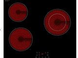 une plaque de cuisson noire et rouge équipée de trois feux