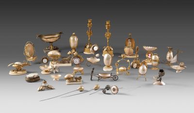 a large collection of antique and modern items on display