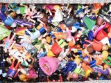 a box full of toy figurines that are in it
