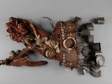 a sculpture of a horse made out of old items