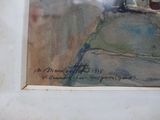 a picture of a painting of a man sitting on a bench