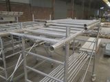 a large room with a lot of scaffolding in it