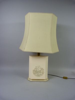 Lampe de salon de style ART DECO en composite beige à décor …