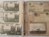 a picture of an open book with stamps on it