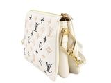 louis vuitton white monograme wrist bag with gold hardware