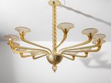 Lustre en verre de Muranono, dans le style Venini, Italie, années 1960
