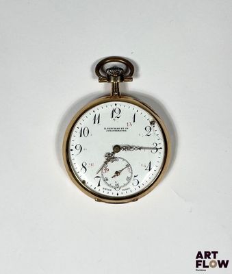 H. NEWMAN ET CO Montre de gousset en or 750/°° et métal doré…