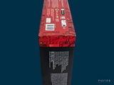 a red box that is sitting on top of a table