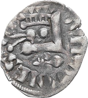 a close up of a coin on a white background