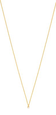 un collier plaqué or orné d'un petit pendentif en diamant au bout d'une chaîne