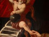 an image of a painting of a child holding a book