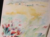 a picture of a painting of flowers on a table