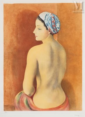 an image of a painting of a woman with a towel on her head