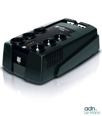 an image of a black power strip with four outlets