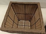 a wicker basket that is sitting on a table