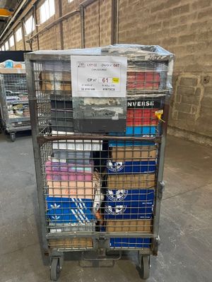 a cart that has a lot of boxes on it