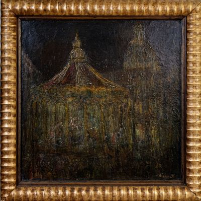 Hervé THIBAULT (né en 1944) Le manège des chevaux de bois - Photo 1