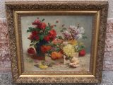 une image d'une peinture de fleurs dans un vase