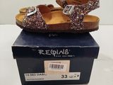 a close up of a pair of sandals on top of a box