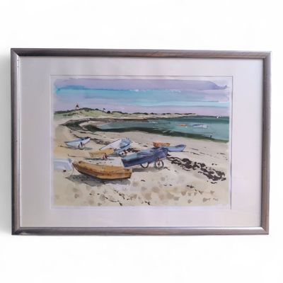 Michel KING (1930-2025) Noirmoutier, l'anse Aquarelle signée…