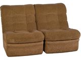 the two recliners are sitting side by side on a white background