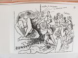 a black and white drawing on a piece of paper