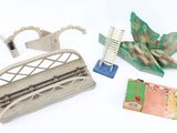 a picture of a miniature model of a bridge and some other items