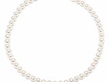 a white pearl necklace with a gold clasp on a white background