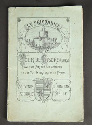 an old book with a picture of a castle on it