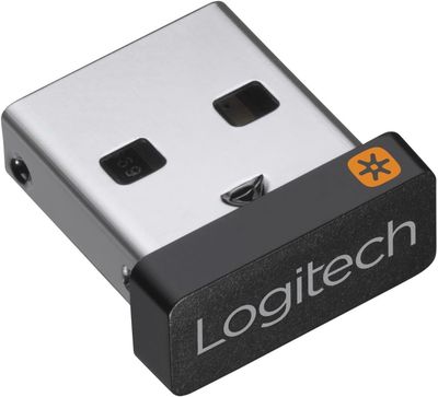 the logitech usb adapter is shown on a white background