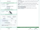 a close up of a document with a barcode on it