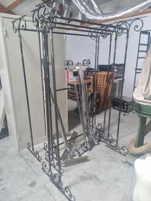 a room with a lot of metal items in it