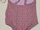 purple and pink floral one piece swimsuit with purple collar