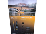 a cardboard box with a picture of a boat on the water