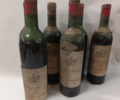 6 bt château Montrose 1959 St Estèphe (2 niveaux bas, étique…